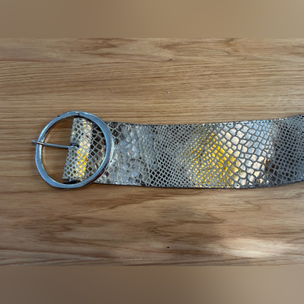Gold Brown Snake Reptile Print Thick Women's Belt Small - Picture 5 of 8